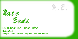 mate bedi business card