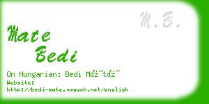 mate bedi business card